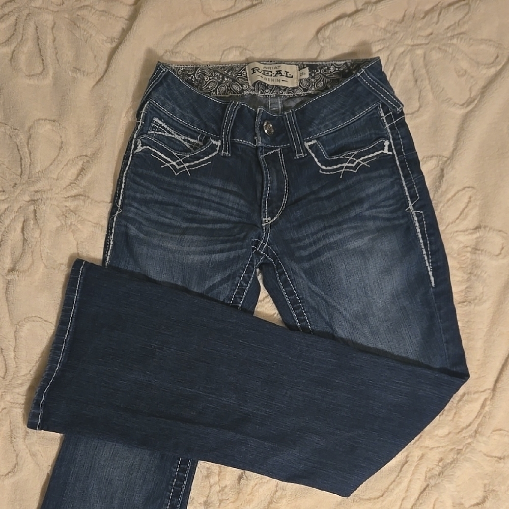 Ariat Blue Boot Cut Jeans with Classic Dark Wash